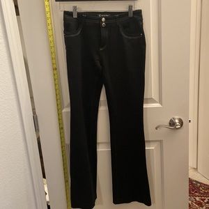 INC new black stretch knit pants w/ silver stitching boot cut